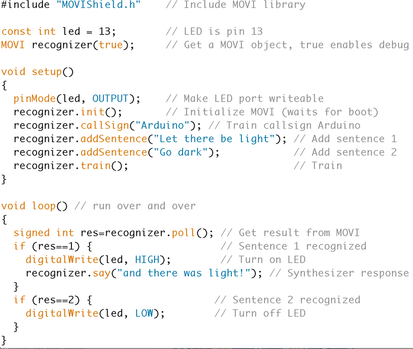MOVI code example